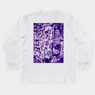 Purple Street Sticker NYC Kids Long Sleeve T-Shirt